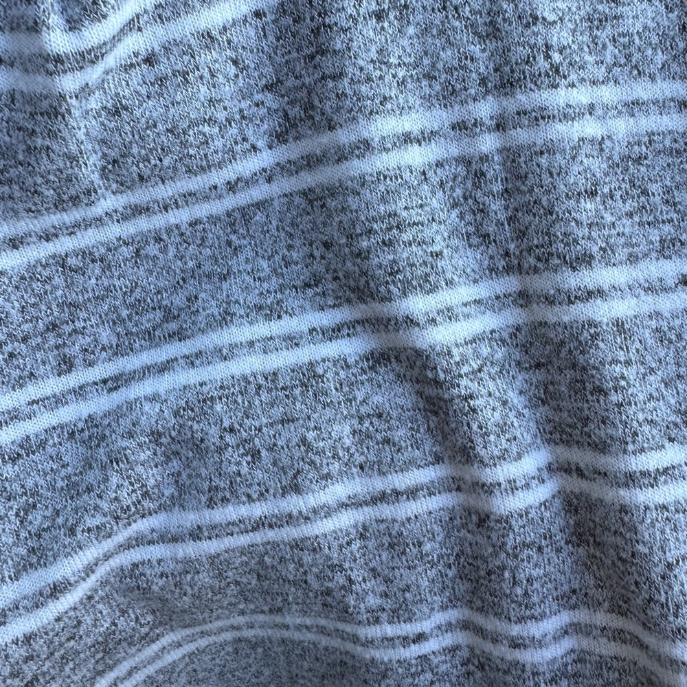 BP Women’s Sweater, Extra Long, Vneck, Women’s Large, Gray & White Stripes, BP - Picture 8 of 9